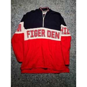 Oversized Tommy Hilfiger Denim Quarter Zip Sweater, Size L ( 265)